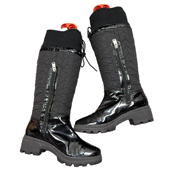 Rockport Waterproof Black 7.5 HydroShield Lug Snow Boots Fleece Lined Quilt Zip - Picture 4 of 9